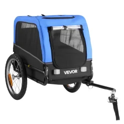 VEVOR Dog Bike Trailer, Supports up to 66 lbs, Pet Cart Bicycle Carrier for Small & Medium Dogs, Easy Folding Frame with Quick Release Wheel, Universal Bicycle Coupler, Reflector, Flag, Internal Leash