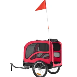 VEVOR Dog Bike Trailer, Supports up to 100 lbs, Pet Cart Bicycle Carrier for Small & Large Dogs, Easy Folding Frame with Quick Release Wheel, Universal Bicycle Coupler, Reflector, Flag, Internal Leash