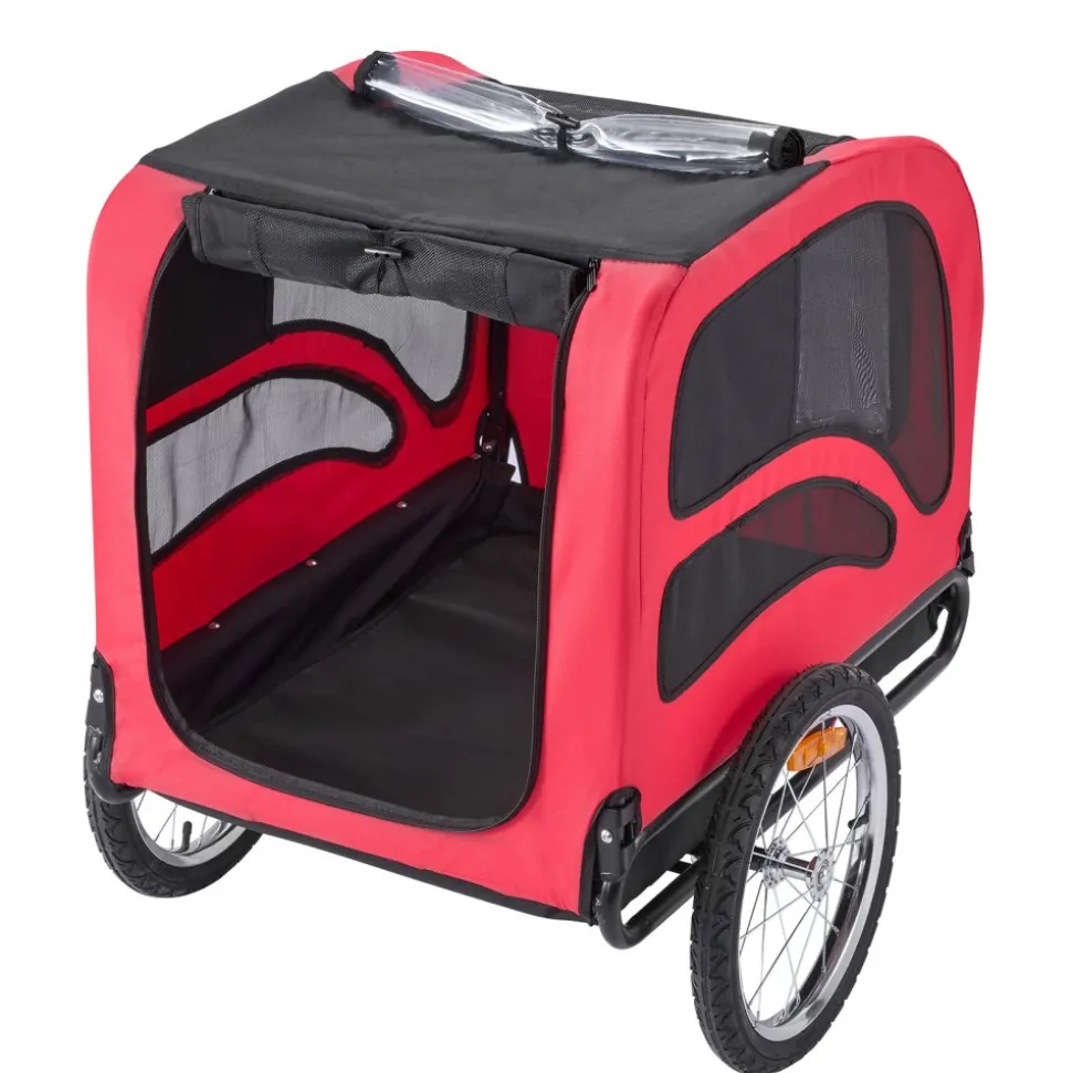 VEVOR Dog Bike Trailer, Supports up to 100 lbs, Pet Cart Bicycle Carrier for Small & Large Dogs, Easy Folding Frame with Quick Release Wheel, Universal Bicycle Coupler, Reflector, Flag, Internal Leash