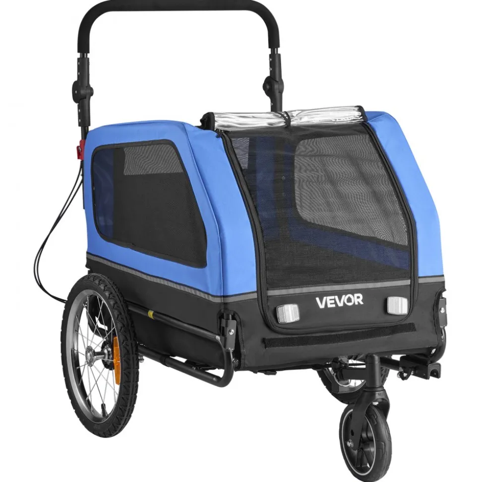VEVOR Dog Bike Trailer, Supports up to 88 lbs, 2-in-1 Pet Stroller Cart Bicycle Carrier for Small & Large Dogs, Easy Folding Frame with Quick Release Wheel, Universal Bicycle Coupler, Internal Leash