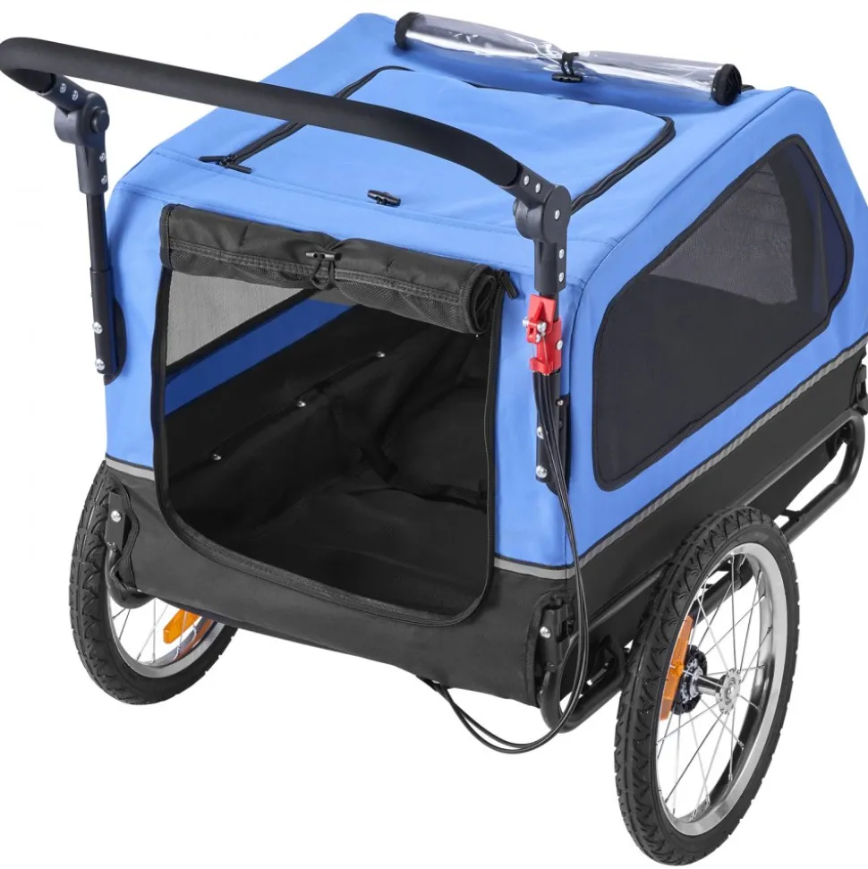 VEVOR Dog Bike Trailer, Supports up to 88 lbs, 2-in-1 Pet Stroller Cart Bicycle Carrier for Small & Large Dogs, Easy Folding Frame with Quick Release Wheel, Universal Bicycle Coupler, Internal Leash