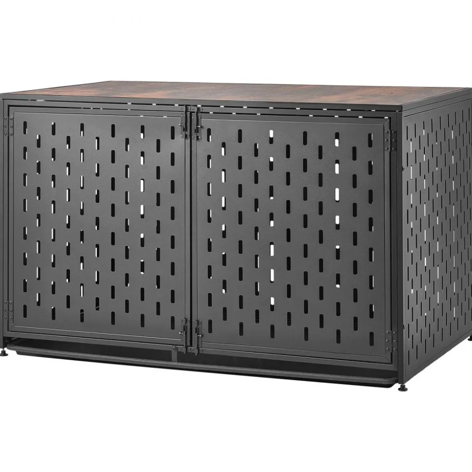VEVOR Dog Crate Furniture, 48 Inch Heavy Duty Dog Kennel Furniture Indoor for Large Dogs, Sturdy Steel Decorative Pet Cage House End Table with 3 Doors, Detachable Tray & Escape-Proof Locks, Black