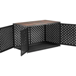 VEVOR Dog Crate Furniture, 48 Inch Heavy Duty Dog Kennel Furniture Indoor for Large Dogs, Sturdy Steel Decorative Pet Cage House End Table with 3 Doors, Detachable Tray & Escape-Proof Locks, Black