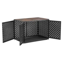 VEVOR Dog Crate Furniture, 42 Inch Heavy Duty Dog Kennel Furniture Indoor for Small & Medium Dogs, Steel Decorative Pet Cage House End Table with 3 Doors, Detachable Tray & Escape-Proof Locks, Black