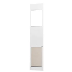 VEVOR Dog Door for Sliding Glass Door, 75 7/8"-80 11/16" Adjustable Height Doggy Door for Sliding Doors, Aluminum Frame Tempered Glass Pet Door with Hinge Structure Flap and Lock for Large-Sized Dogs
