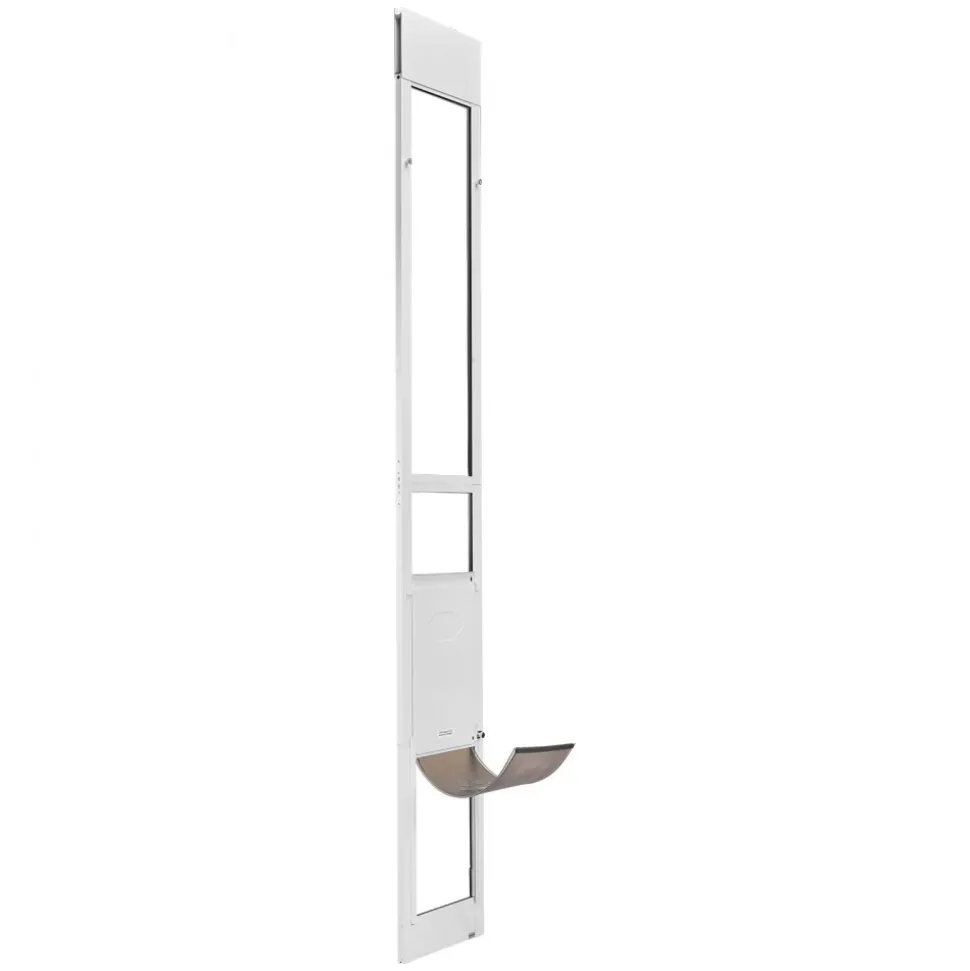 VEVOR Dog Door for Sliding Glass Door, 91 to 96 in Adjustable Height, Aluminum Alloy Frame with Metal Rotating Hinges, Lock Design, 10 1/4 x 16 1/4 in Flap, Sliding Glass Pet Door for Renters