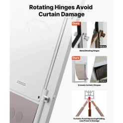 VEVOR Dog Door for Sliding Glass Door, 91 to 96 in Adjustable Height, Aluminum Alloy Frame with Metal Rotating Hinges, Lock Design, 8 1/4 x 12 1/4 in Flap, Sliding Glass Pet Door for Renters