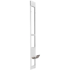 VEVOR Dog Door for Sliding Glass Door, 91 to 96 in Adjustable Height, Aluminum Alloy Frame with Metal Rotating Hinges, Lock Design, 8 1/4 x 12 1/4 in Flap, Sliding Glass Pet Door for Renters