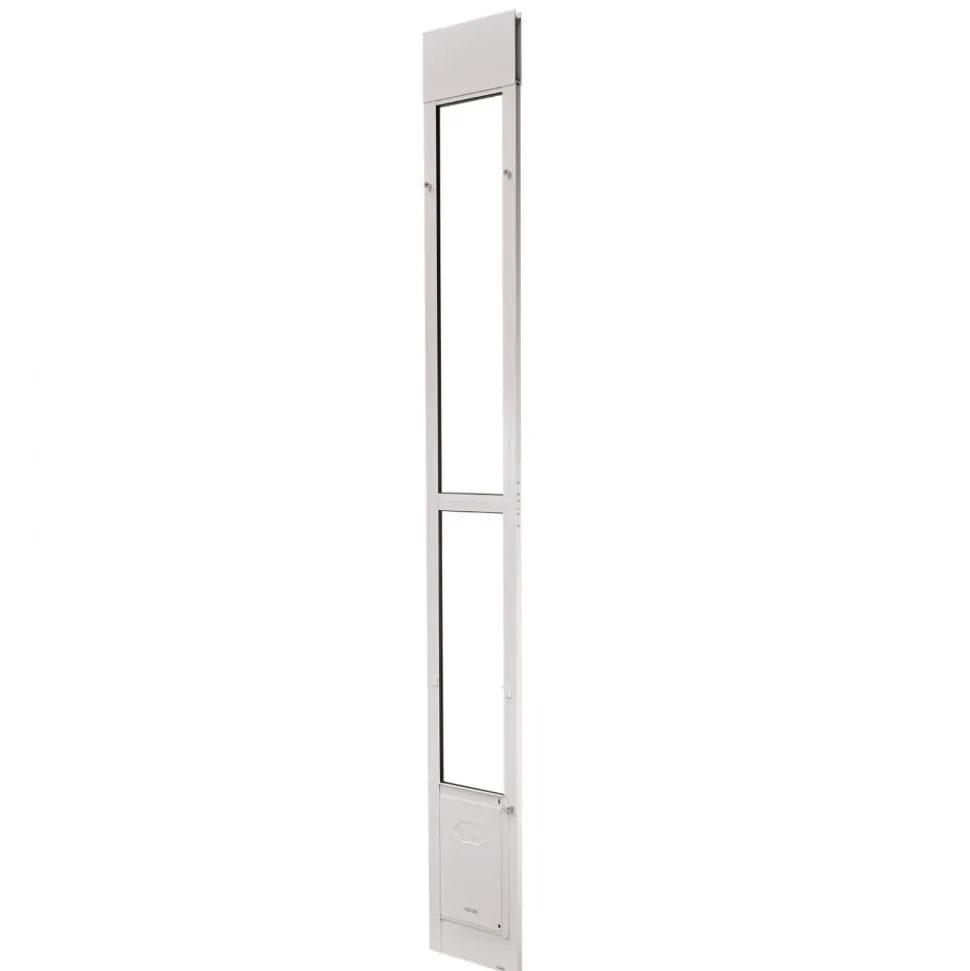 VEVOR Dog Door for Sliding Glass Door, 91 to 96 in Adjustable Height, Aluminum Alloy Frame with Metal Rotating Hinges, Lock Design, 8 1/4 x 12 1/4 in Flap, Sliding Glass Pet Door for Renters