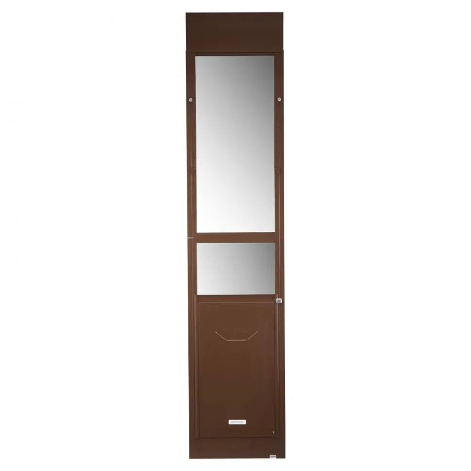 VEVOR Dog Door for Sliding Glass Door, 75 7/8 to 80 11/16 in Adjustable Height, Aluminum Alloy Frame with Rotating Hinges, Lock Design, 13 5/8 x 23 5/8 in Flap, Sliding Glass Pet Door for Renters