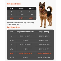 VEVOR Dog Door for Sliding Glass Door, 91 to 96 in Adjustable Height, Aluminum Alloy Frame with Metal Rotating Hinges, Lock Design, 13 5/8 x 23 5/8 in Flap, Sliding Glass Pet Door for Renters