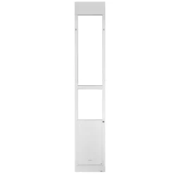 VEVOR Dog Door for Sliding Glass Door, 91 to 96 in Adjustable Height, Aluminum Alloy Frame with Metal Rotating Hinges, Lock Design, 13 5/8 x 23 5/8 in Flap, Sliding Glass Pet Door for Renters