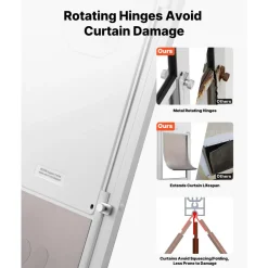VEVOR Dog Door for Sliding Glass Door, 91 to 96 in Adjustable Height, Aluminum Alloy Frame with Metal Rotating Hinges, Lock Design, 13 5/8 x 23 5/8 in Flap, Sliding Glass Pet Door for Renters