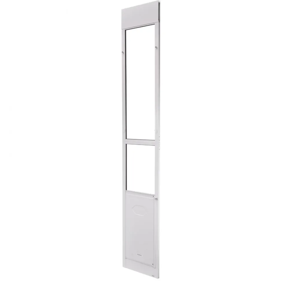 VEVOR Dog Door for Sliding Glass Door, 91 to 96 in Adjustable Height, Aluminum Alloy Frame with Metal Rotating Hinges, Lock Design, 13 5/8 x 23 5/8 in Flap, Sliding Glass Pet Door for Renters