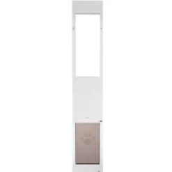 VEVOR Dog Door for Sliding Glass Door, 91 to 96 in Adjustable Height, Aluminum Alloy Frame with Metal Rotating Hinges, Lock Design, 13 5/8 x 23 5/8 in Flap, Sliding Glass Pet Door for Renters