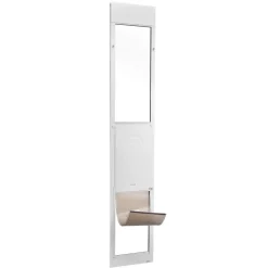 VEVOR Dog Door for Sliding Glass Door, 91 to 96 in Adjustable Height, Aluminum Alloy Frame with Metal Rotating Hinges, Lock Design, 13 5/8 x 23 5/8 in Flap, Sliding Glass Pet Door for Renters