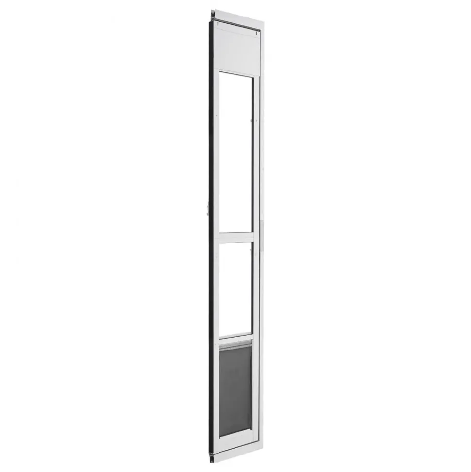 VEVOR Dog Door for Sliding Glass Door, 75 7/8" to 80 11/16" Adjustable Height, Aluminum Alloy Frame with 3-Layer Flap and Rotating Hinge, for Extra Large-Sized Dogs, Sliding Glass Pet Doors for Renter