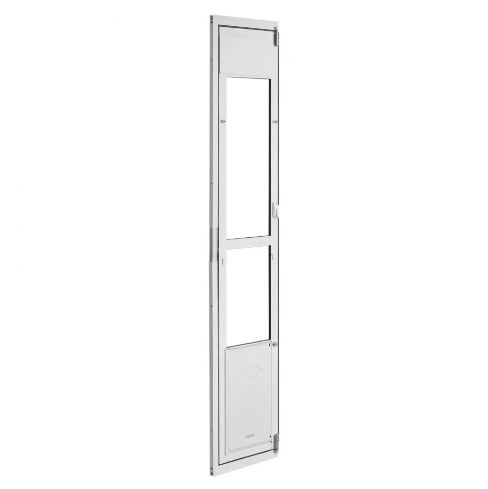 VEVOR Dog Door for Sliding Glass Door, 75 7/8" to 80 11/16" Adjustable Height, Aluminum Alloy Frame with 3-Layer Flap and Rotating Hinge, for Extra Large-Sized Dogs, Sliding Glass Pet Doors for Renter