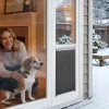 VEVOR Dog Door for Sliding Glass Door, 75 7/8" to 80 11/16" Adjustable Height, Aluminum Alloy Frame with Flap and Rotating Hinge, Lock Design, for Large-Sized Dogs, Sliding Glass Pet Doors for Renters