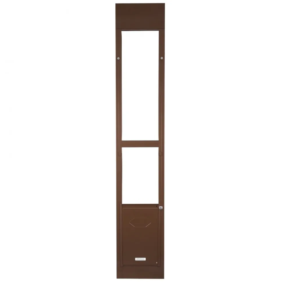 VEVOR Dog Door for Sliding Glass Door, 75 7/8 to 80 11/16 in Adjustable Height, Aluminum Alloy Frame with Rotating Hinges, Lock Design, 10 1/4 x 16 1/4 in Flap, Sliding Glass Pet Door for Renters
