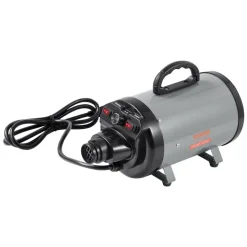 VEVOR Dog Dryer, 2000W/2.7HP Dog Blow Dryer, Pet Grooming Dryer with Adjustable Speed and Temperature Control, Pet Hair Dryer with 4 Nozzles and Extendable Hose, Grey and Black