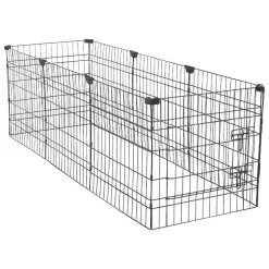 VEVOR Dog Playpen 24 Inch 8 Panels Heavy Duty Exercise Pen with Bottom Pad, Indoor Foldable Metal Pet Fence with Door, Puppy Crate Kennel, Pet Playpen for Dogs, Cats, and Other Small Animals, Black