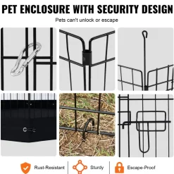 VEVOR Dog Playpen, 8 Pcs 30"H x 24"W Panels Foldable Metal Pet Exercise Pen, Dog Fence Indoor and Outdoor Pen with Door, 600D Oxford Fabric Bottom Pad, Pet Playpen for Dogs, Cats, Other Small Animals