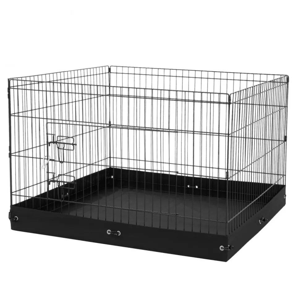 VEVOR Dog Playpen, 8 Pcs 24 x 24 in Panels Foldable Metal Pet Exercise Pen, Dog Fence Indoor and Outdoor Pen with Door, Storage Bag, Top Cover and Bottom Pad, for Dogs, Cats and Other Small Animals