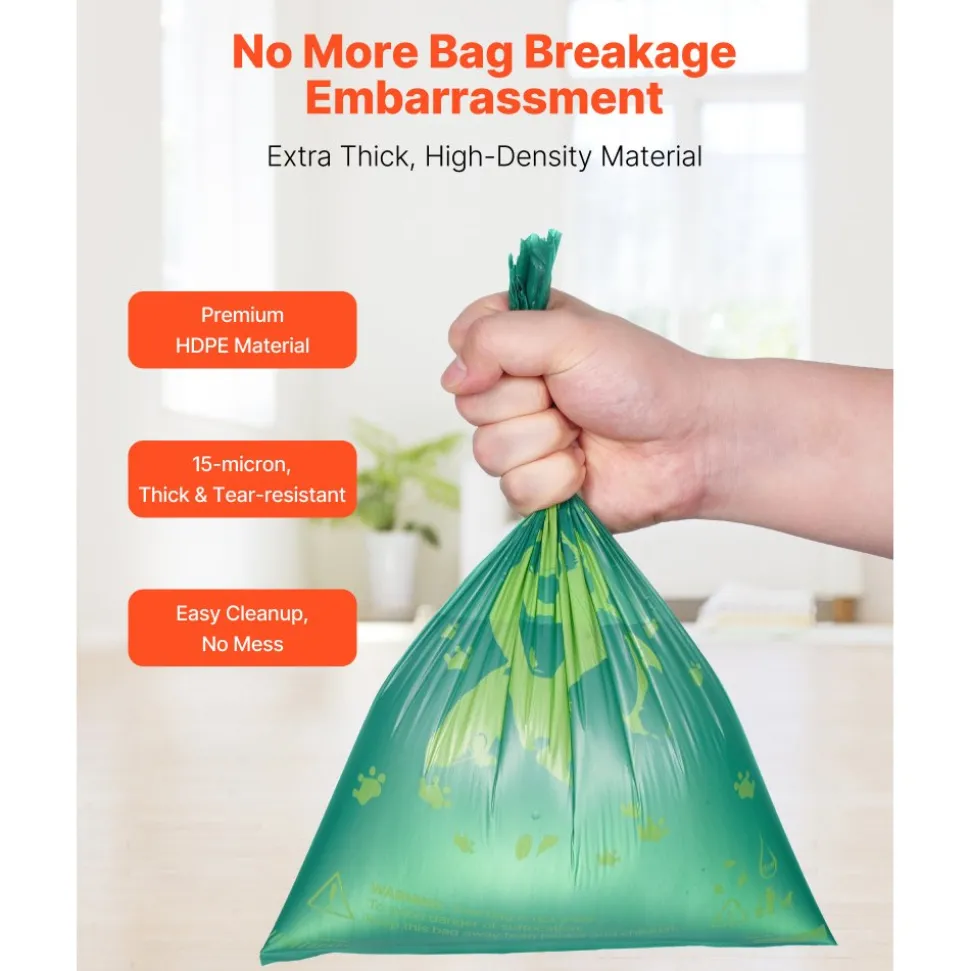 VEVOR Dog Poop Bags, 270 Counts 13 x 9 in, Sturdy & Thick Pet Waste Bags, Biodegradable HDPE Waste Bag Refill Rolls, Leak-Proof Unscented Trash Bag for Doggie Cat Pet, Dispenser Not Included