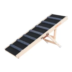 VEVOR Dog Ramp, Folding Pet Ramp for Bed, Adjustable Dog Ramp for Small, Large, Old Dogs & Cats, Wooden Pet Ramp with 39.3