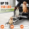 VEVOR Dog Stair for Cars, Wide 4-step Dog Car Steps, Folding Dog Car Ramp with Nonslip Surface, Portable Pet Steps Lightweight Aluminum for Car, SUV and Truck, Supports up to 150 lbs