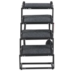 VEVOR Dog Stairs for Car, 4 Steps Extra Wide Foldable Dog Ramp for Large Dogs with Non-Slip Rug Surface, Portable Lightweight Pet Ladder for Car, SUV, Truck, High Beds, Sofas, Support up to 200 lbs