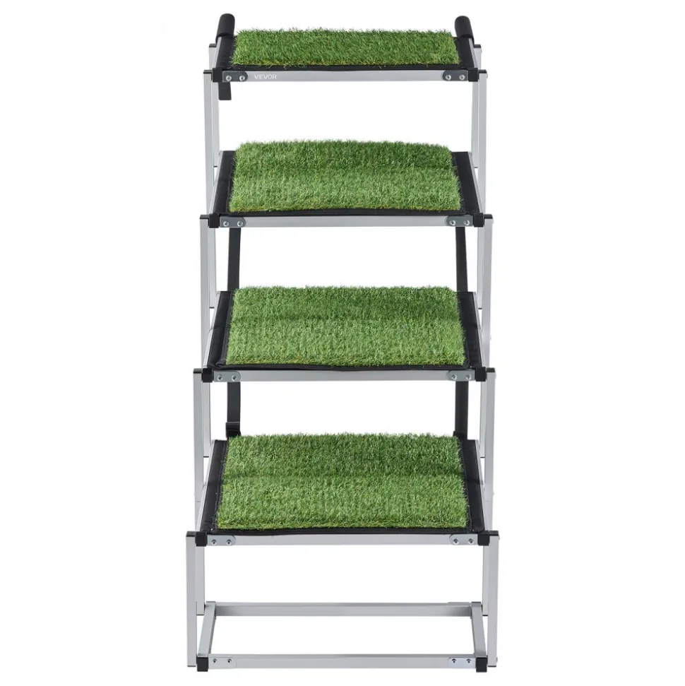 VEVOR Dog Stairs for Car, 4 Steps Extra Wide Foldable Dog Ramp for Large Dogs with Non-Slip Surface, Portable Lightweight Pet Stairs Ladder for Car, SUV, Truck, High Bed, Sofa, Support up to 200 lbs