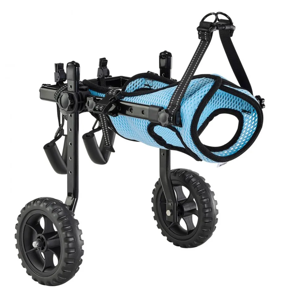VEVOR Dog Wheelchair for Back Legs, Adjustable 2 Wheels Pet Wheelchair, Lightweight Dog Cart with Shock-Absorbing Wheels, Mobility Support Wheel Chair for Disabled Injured Dogs up to 22lbs , X-Small