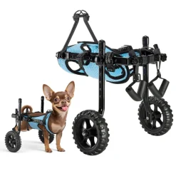 VEVOR Dog Wheelchair for Back Legs, Adjustable 2 Wheels Pet Wheelchair, Lightweight Dog Cart with Shock-Absorbing Wheels, Mobility Support Wheel Chair for Disabled Injured Dogs up to 22lbs , X-Small
