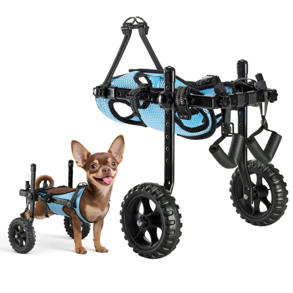 VEVOR Dog Wheelchair for Back Legs, Adjustable 2 Wheels Pet Wheelchair, Lightweight Dog Cart with Shock-Absorbing Wheels, Mobility Support Wheel Chair for Disabled Injured Dogs up to 22lbs , X-Small