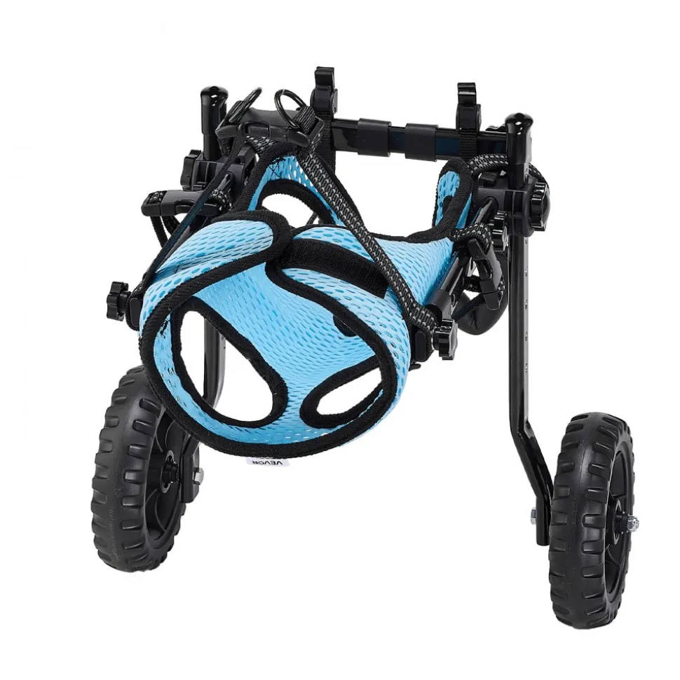 VEVOR Dog Wheelchair for Back Legs, Adjustable 2 Wheels Pet Wheelchair, Lightweight Dog Cart with Shock-Absorbing Wheels, Mobility Support Wheel Chair for Disabled Injured Dogs up to 22lbs , X-Small