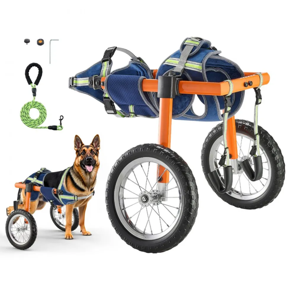 VEVOR Dog Wheelchair for Back Legs, Lightweight 2 Wheels Pet Wheelchair, Height, Width & Length Adjustable, Dog Cart with Shock-Absorbing Wheels, for Injured, Disabled Dogs 48-88 lbs, Large
