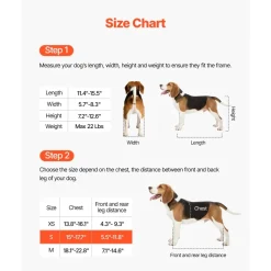 VEVOR Dog Wheelchair for Back Legs, Adjustable 2 Wheels Pet Wheelchair, Lightweight Dog Cart with Shock-Absorbing Wheels, Mobility Support Wheel Chair for Disabled Injured Dogs up to 22lbs, Small