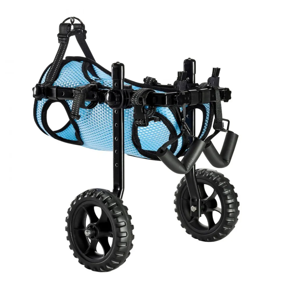 VEVOR Dog Wheelchair for Back Legs, Adjustable 2 Wheels Pet Wheelchair, Lightweight Dog Cart with Shock-Absorbing Wheels, Mobility Support Wheel Chair for Disabled Injured Dogs up to 22lbs, Small