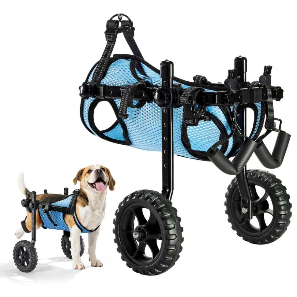 VEVOR Dog Wheelchair for Back Legs, Adjustable 2 Wheels Pet Wheelchair, Lightweight Dog Cart with Shock-Absorbing Wheels, Mobility Support Wheel Chair for Disabled Injured Dogs up to 22lbs, Small