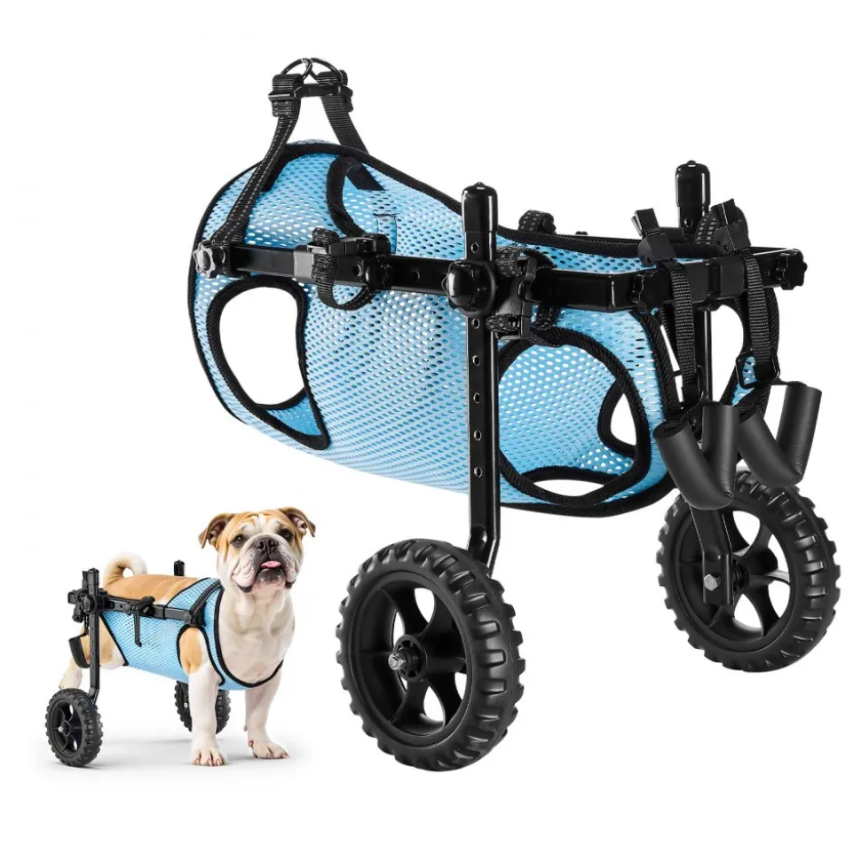 VEVOR Dog Wheelchair for Back Legs, Adjustable 2 Wheels Pet Wheelchair, Lightweight Dog Cart with Shock-Absorbing Wheels, Mobility Support Wheel Chair for Disabled Injured Dogs up to 22lbs, Medium