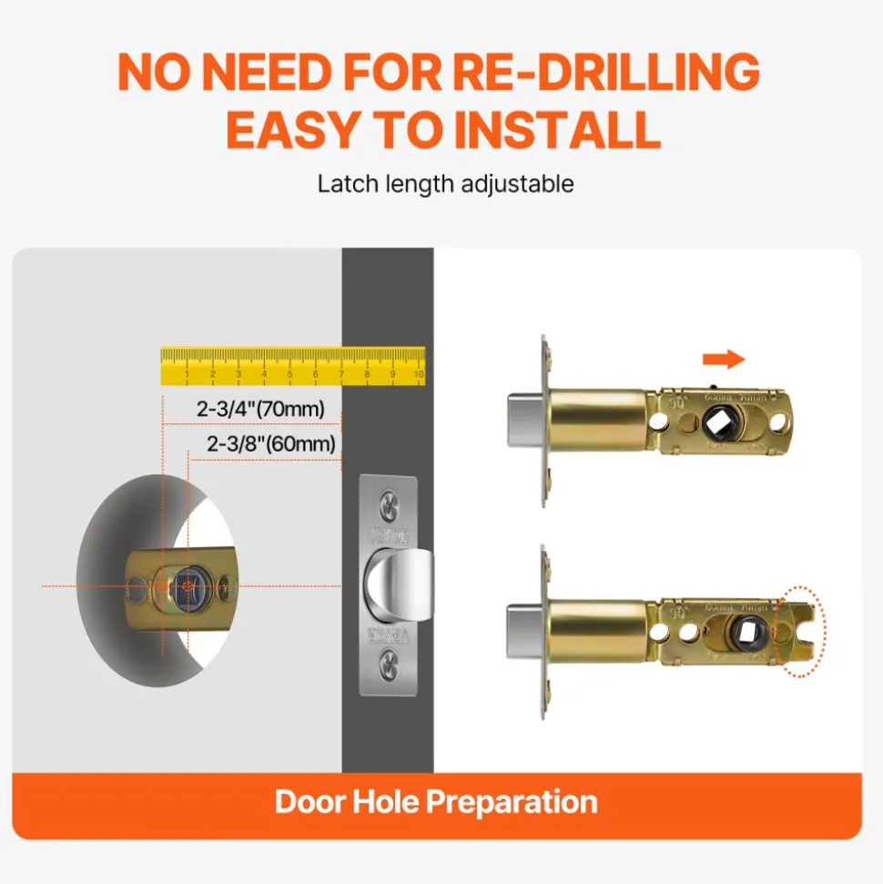VEVOR Door Knob and Deadbolt Set, Satin Nickel Entry Door Knob and Single Cylinder Deadbolt Combo Pack, Fit for 1-3/8" to 1-3/4" Door Thickness, Door Lockset with Deadbolt for Entrance and Front Door
