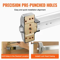 VEVOR Door Push Bar Panic Exit Device, 31” Stainless Steel Commercial Emergency Exit Door Push Bar with Exterior Lever and 3 Keys, Emergency Exit Door Hardware for 30"-36" Metal Wood Door
