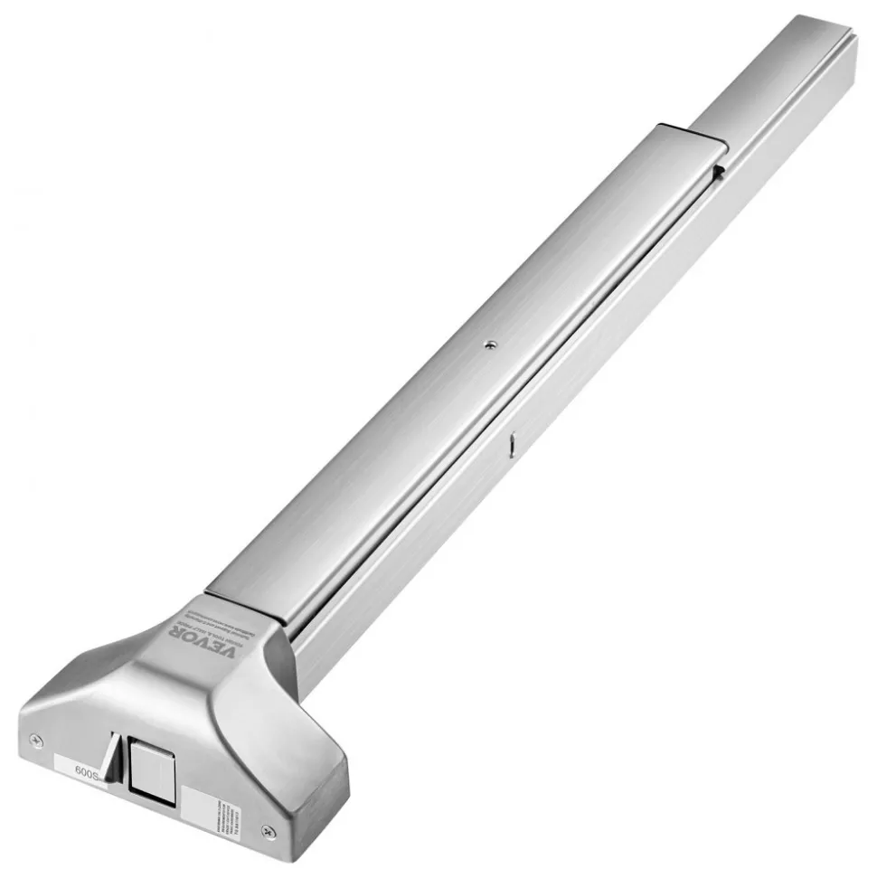 VEVOR Door Push Bar Panic Exit Device, 31” Stainless Steel Commercial Emergency Exit Door Push Bar with Exterior Lever and 3 Keys, Emergency Exit Door Hardware for 30"-36" Metal Wood Door