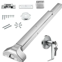 VEVOR Door Push Bar Panic Exit Device, 31” Stainless Steel Commercial Emergency Exit Door Push Bar with Exterior Lever and 3 Keys, Emergency Exit Door Hardware for 30