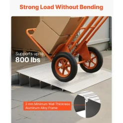 VEVOR Door Threshold Ramp, 5 inch Rise, Aluminum Alloy Threshold Ramp Rated 800 lbs Load Capacity, Handicap Ramps for Home Steps for Wheelchair, Scooters, Power Chairs, Walkers, Bicycle, Tricycle