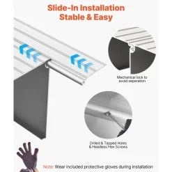 VEVOR Door Threshold Ramp, 4 inch Rise, Aluminum Alloy Threshold Ramp Rated 800 lbs Load Capacity, Handicap Ramps for Home Steps for Wheelchair, Scooters, Power Chairs, Walkers, Bicycle, Tricycle
