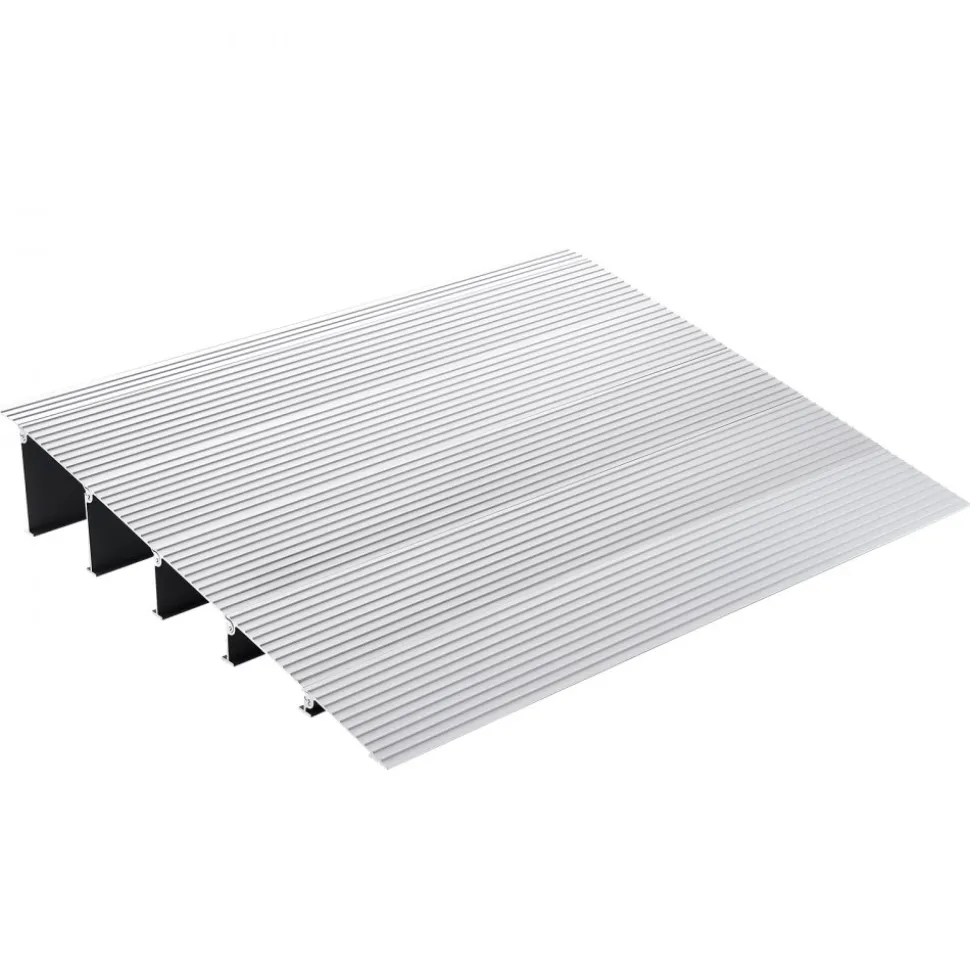 VEVOR Door Threshold Ramp, 5" Rise, 800 lbs Load Capacity, Door Ramp for Wheelchairs, Aluminum Threshold Ramp for Doorways, Adjustable Modular Threshold Ramp for Wheelchairs, Scooters, Power Chairs