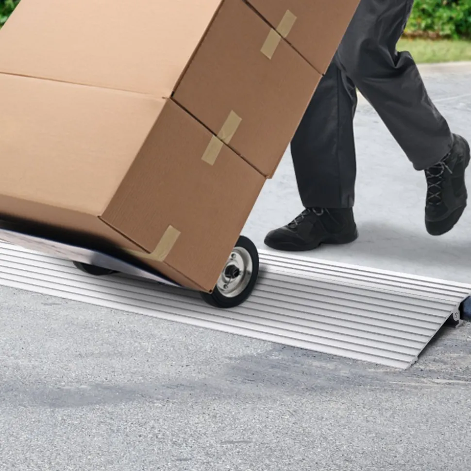 VEVOR Door Threshold Ramp, 1" Rise, 800 lbs Load Capacity, Door Ramp for Wheelchairs, Aluminum Threshold Ramp for Doorways, Adjustable Modular Threshold Ramp for Wheelchairs, Scooters, Power Chairs